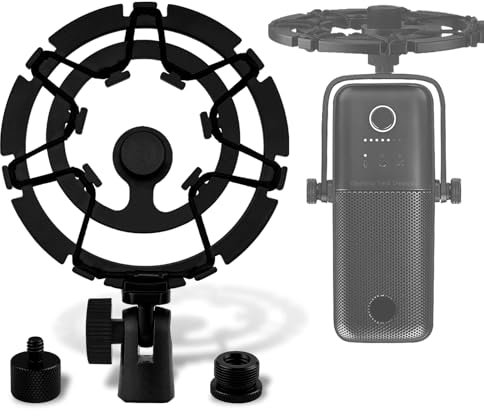 Geekria for Creators Mikrofon Shock Mount kompatibel mit Wave: 1, Wave: 3, Mic Anti-Vibration Suspension Adapter Clamp Mic Holder Clip (Metall/Schwarz)