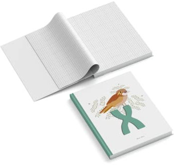 easyprint Notizbuch personalisiert mit Name | Buchstabe Monogramm Initiale X | 201 x 297 mm | DIN A4 | Hardcover | 128-seitig | Papier 100 g/m² | kariert | Tagebuch | Notizblock | Reisetagebuch