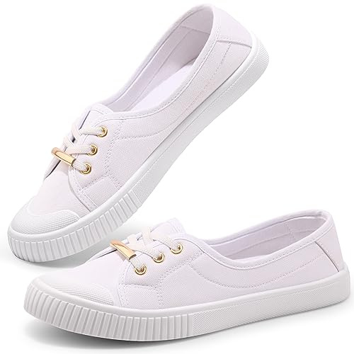 Harvest Land Womens Canvas Shoes Ladies Fashion Plimsolls Soft Trainers Low Top Slip on Sneaker