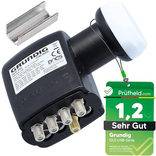 [ Test SEHR GUT, Note 1.2 *] GSS Grundig Unicable LNB 24+4, für 24 Teilnehmer + 4 Legacy, Digital SCR LNC für Satellitenschüssel, Einkabellösung Einkabelsystem, HD 4K, Sat Receiver TV Fernseher