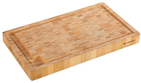 Hackblock, Saftrille Bamboo Schneidebrett extra dick Hackbrett Zassenhaus