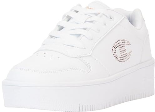 Champion Legacy-RD18 Platform Glitter G GS, Sneakers, Bianco/Oro Rosa (WW008), 35.5 EU