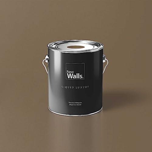 New Walls Premium Wandfarbe Braun Liquid Luxury Dispersionsfarbe für Innenräume – 5 L