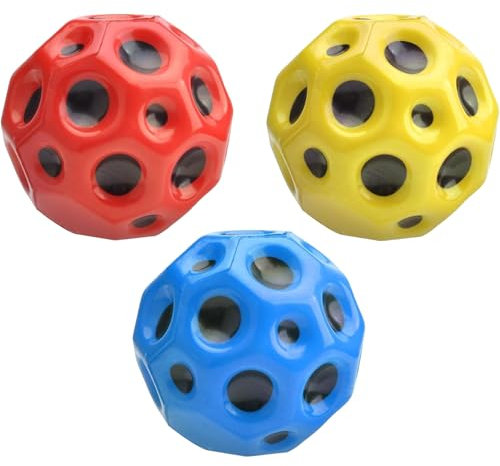 TKGEOUE 3 Stück Moon-Ball, Space Ball Super High Bounce, Moon Balls, Super High Bouncing Lightweight Springen Ball,Bouncy Spaceballs für Kinder