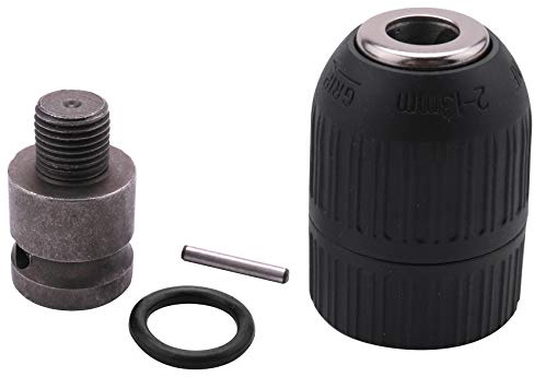 Orolotay 2-13mm 1/2-20UNF with 1/2 Chuck Adaptor Self-Locking Keyless Electric Drill Chuck for Impact Wrench Conversion Tools Set Holder