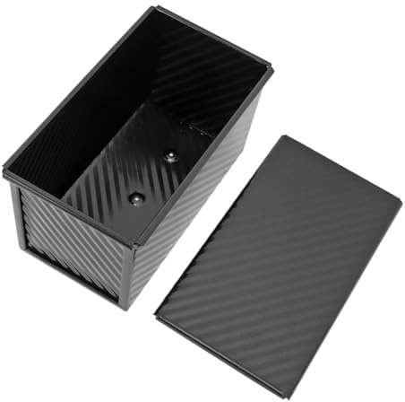 Nonstick Carbon Steel Bread Loaf Pan with Lid, 1-Pound Rectangle Cake Tin for Baking Banana Bread Pound Cakes, Even Heat
