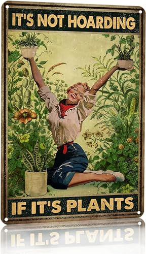 Vintage-Gartenschild aus Aluminium, mit Aufschrift It's Not Hoarding If It's Plants für Zuhause, Wohnzimmer, Garten, Outdoor-Dekoration, 20,3 x 30,5 cm