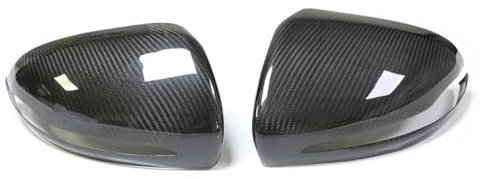 OQRDVVTT Tür Spiegelkappen LHD Dry Carbon Fiber Spiegelabdeckungen Türflügel Für Mercedes Für Benz W222 W213 X205 W238 W205 C S GLC E Klasse AMG 2015–2023 Rückspiegel Abdeckkappen