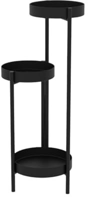 Pflanzenständer Blumenständer Blumenregal 3-stufiger Metall-Pflanzenständer, Scheiben-Blumenständer, Pflanzenständer Für Wohnzimmer, Balkon, Garten Pflanzenregal Blumenbank ( Color : Svart , Size : 30