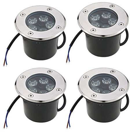 MIKOTR Faretto Calpestabili per Esterno 12V 5W Faretti da Incasso A Pavimento IP67 Impermeabile Luci A LED Segnapasso per Giardini, Vialetti, Terrazzi(Bianco Freddo 6000K)