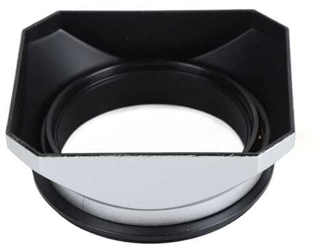 58mm Camera Lens Hood, Universal Aluminum Alloy Retro Square Matte Lens Hood Shade, Photography Accessory for Digital Camera Mirrorless Camera