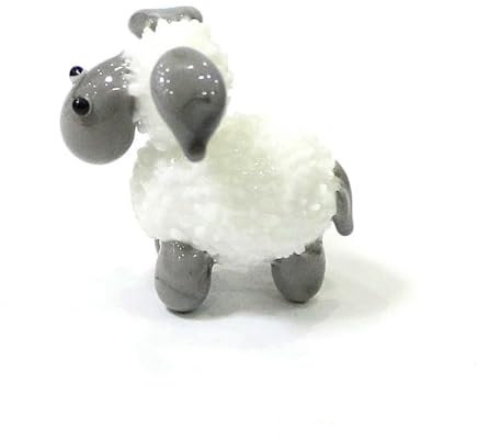 QIANGYTHENKO Miniatur-Schaf aus Glas, Tierfigur, Ornamente für Heimwerker, Zuhause, Tisch, Zimmer, Garten, Landschaft, Dekoration, Zubehör, about 3cm, Edelstahl, zirkonia