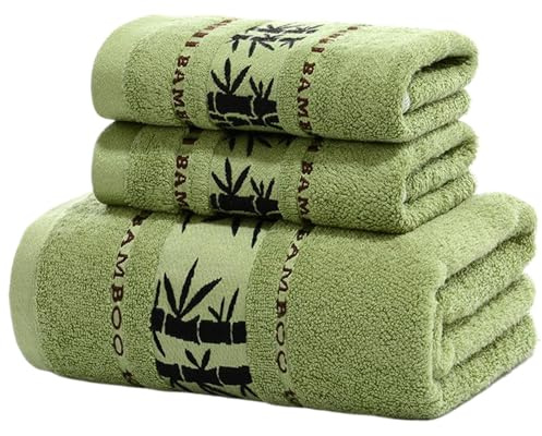 Juego de Toallas de Lujo de Bambú - 3 Piezas Para Baño, Suave y Absorbente, 55 x 28 y 29 x 13 Pulgadas, Lavables