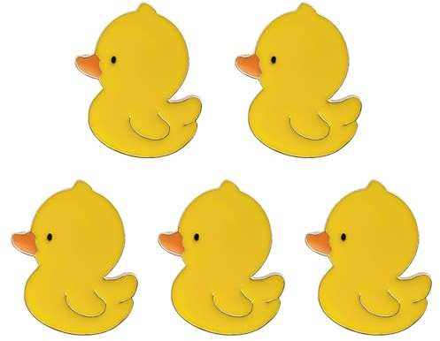 HAICN 5Pieces Duck Pin Yellow Cute Enamel Lapel Pin Cartoon Animal Quirky and Charming Accessory Clothes Bag Decoration for Women