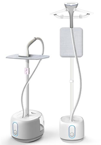 VERVELINK Planchas De Vapor Verticales, Profesionales Vertical Steamers 2.2L 2000W Calentado Rápido Altura Ajustable Desinfecta con Accesorios/Cepillo/Perchas/Tabla De Planchar,B