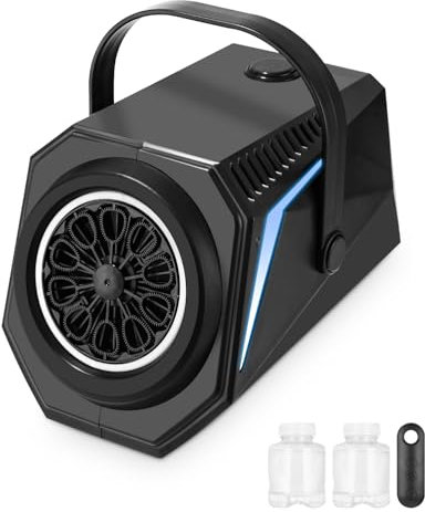 Ixydor Seifenblasenmaschine,Tragbare Seifenblasenmaschine,Automatischer Blasenmacher Kinder 20000+ /Min,Blasenmaschine Elektrisches Blasenspielzeug für Bühnen,Hochzeit,Oster,Karneval (schwarz)