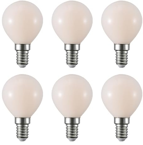2.5W G45/G14 LED Light Bulbs 25W Equivalent E14 120V Vanity Light Bulbs Small Globe Night Light Bulbs for Ceiling Fan,Table Lamp, Bedside lamp，Chandelier Lighting Appliances, Pack of 6 (3000k)
