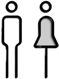 QWWQYDY Segnali per Toilette Targa for WC Color Oro Nero, Etichetta Adesiva for Porta WC in Ottone, Cartello segnaletico(Black)