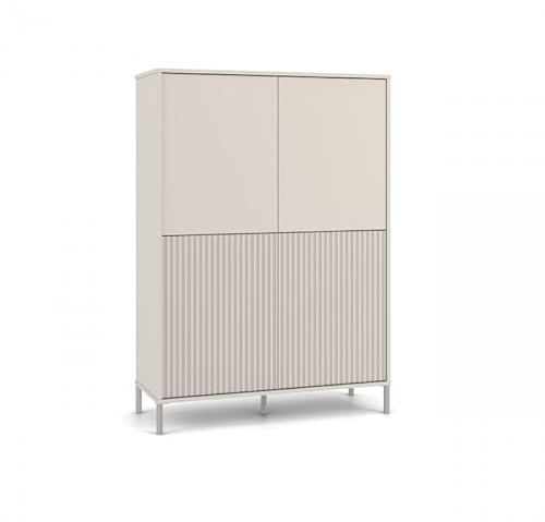 CDF Moderne Kabinett KAMARO 4DK | Farbe: Kaschmir (beige) | Schrank für Dokumente, Kleinigkeiten | Ideal für Wohnzimmer, Schlafzimmer, Kinderzimmer und Büro | Einfache Montage