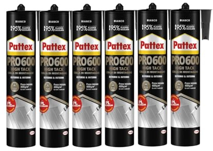Pattex PRO 600 6er Set | Premium Kleber für extreme Anwendungen – höchste Klebekraft & professionelle Ergebnisse