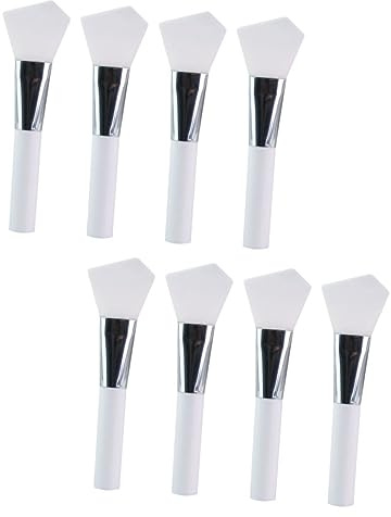 DECOMELODY 8 pièces Brosse Silicone Professionnelle pour Masque Facial Accessoire DIY pour Application Uniforme de Masques à Largile Boue et Soins Visage de Pinceaux Cosmétiques