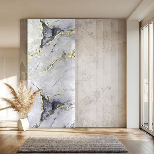 HEXIM Marmorplatten Optik 3 Stück 280x122 cm SPC Kunststoff Innen & Außenbereich Granit Steinoptik - Duschrückwand Küchenrückwand Spritzschutz Badverkleidung (10,25 m² 8056B) A-Serie