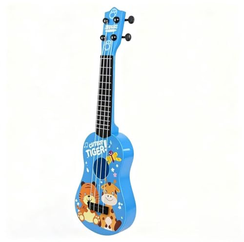 Gitarre für Kinder, 42cm Kindergitarre, Musikspielzeug Ukulele Instrument, Stimmbare Nylonsaiten, Kindergitarre Musikinstrumente, Mit 4 Verstellbaren Saiten und Plektren, für Kinder (Tiefblau)