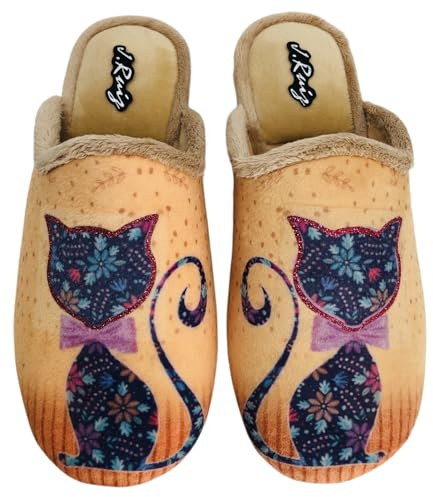 J. Ruiz calzados JR - Zapatillas de Casa Mujer Invierno - Fabricado en España. (Camel, 38, Sistema tallas calzado EU, Adulto, Mujer, Números, mediano, 38)