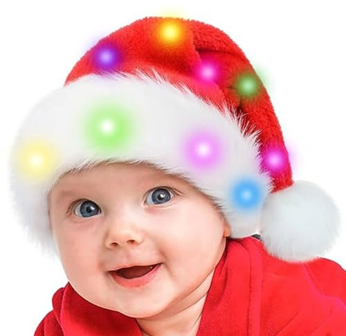 Leuchtende Weihnachtsmütze - LED-Weihnachts-Plüschmütze, glühendes Urlaubskostüm, warmer dekorativer Hut | Niedliche Cosplay Requisiten für Neujahrsfeier, Weihnachtsfeier, Veranstaltung