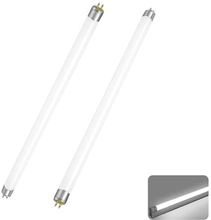 Fluorescent Light Tubes, 15W T8 Bulb Cool White 6000K, 1100LM, Size 450mm, G13 Base Low Energy Consumption Tube Light, Emergency Energy Saving Light for Kitchen, Bathroom, Cabinet, Garage, 2Pcs
