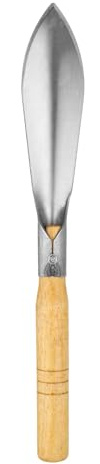 QUARKZMAN Gartenkelle 31 cm x 4,2 cm Edelstahl Schaufel Mit Holzgriff Für Gartenarbeit Graben Pflanzen Messen Umpflanzen Silber