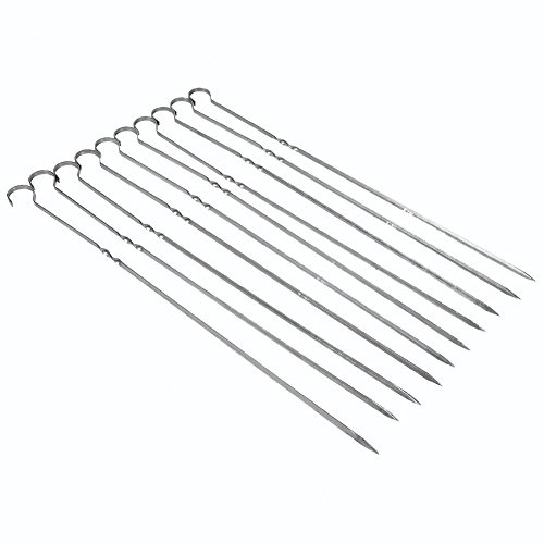 Mtlavishness 10 Stück BBQ Barbecue Grillen Kochen Lange Edelstahl Kabob Kebab Flache Spieße Nadel Neu