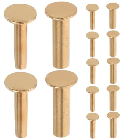 SUPVOX 7 Pares de Remaches de Cobre 1,4 Cm para Mangos de Cuchillos de Cocina, Accesorios de Bricolaje para Fijación Segura de Mangos de Madera, Herrajes para Cuchillos Profesionales