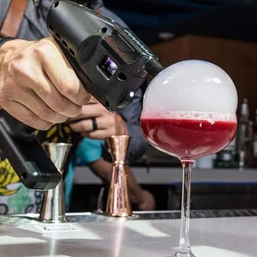 Pistolet à fumée à cocktail – Kit de fumage à froid portable avec liquide à bulles et huile essentielle, pistolet à saveur électrique pour cocktails