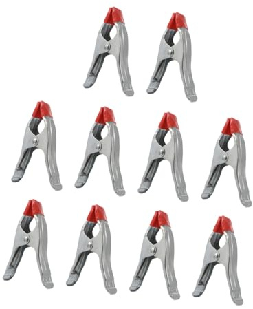 ELEOUTI 10 Pezzi Morsetti a Molla in Ferro per Lavorazione del Legno a Forma, Morsetto per Carpenteria Robusto Presa Elevata, Clip per Fissaggi Artigianali e Fai da Te