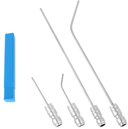 4 Pièces Kit Buse Nettoyeur Haute Pression, 1/4 Pouce Raccord Rapide Embouts Pulvérisation avec Droites & Courbées Acier Inoxydable Remplacement Jet Set pour Espace Étroit Nettoyage Profond