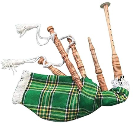Mini cornamusa scozzese per bambini, realizzata a mano, in legno di palissandro di palissandro, cornamusa tradizionale per principianti (cornamusa irlandese verde-bianca)