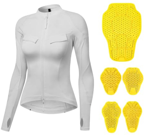 Rhipnide Chaqueta Moto Mujer Verano con Protecciones CE, Camisa Blindada Mesh Transpirable y Ligera para Motociclista, Armadura Desmontable Equipo de Seguridad Regalo de Cumpleaños Ropa