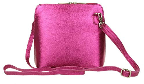 Girly Handbags Femme Sac à bandoulière en cuir véritable métallisé