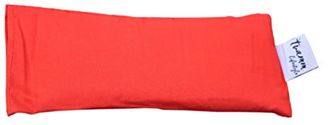 Tvamm Lifestyle Augenkissen mit Leinsamen/Lavendel Füllung - 100% Baumwolle Stoff, 23 x 11 cm/in wunderschönen Farben erhältlich (Rot)