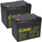 2X AGM 12V / 36Ah Blei-Akku - U1-36NE zyklenfest, kompatibel MP36-12C REC36-12I 12LCP-36 34Ah 35Ah 38Ah
