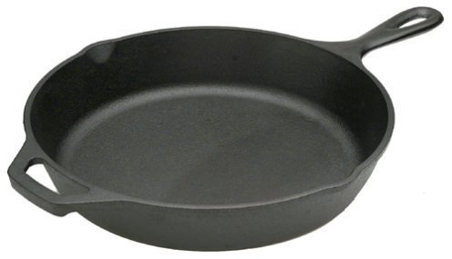 Vintage Gourmet Large Deep Pre-Seasoned Cast Iron Kitchen Frying Pan Skillet