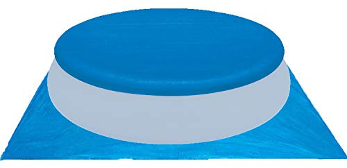 Poolabdeckung rund + Poolunterlage für Quick-up Pool Ø244cm - 110g/m² PE - Wasserdicht - UV-stabil - Abdeckung mit Fixierseil - Bodenfolie Bodenschutz Unterleg Bodenplane Planschbecken