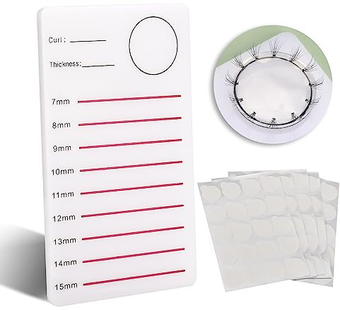 Eyelash Extension Kit, ATOMUS 5.3 x3.1inch Eyelash Extension Glue Pallet Holder with 2pcs Silicone Pads 100pcs Eyelash Glue Stickers Acrylic False Lash Tray Strip Holder Lash Tile Hand Plate