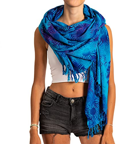 PANASIAM Scarf 190x116 cm, B110 blue flower, L