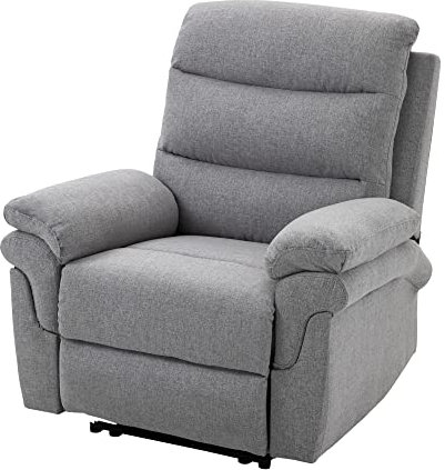HOMCOM Relaxsessel mit Liegefunktion Verstellbares Einzelsofa 165° neigbar Liegesessel Fernsehsessel Ruhesessel für Wohnzimmer Schlafzimmer mit Leinen-Touch Hellgrau 91 x 92 x 102 cm