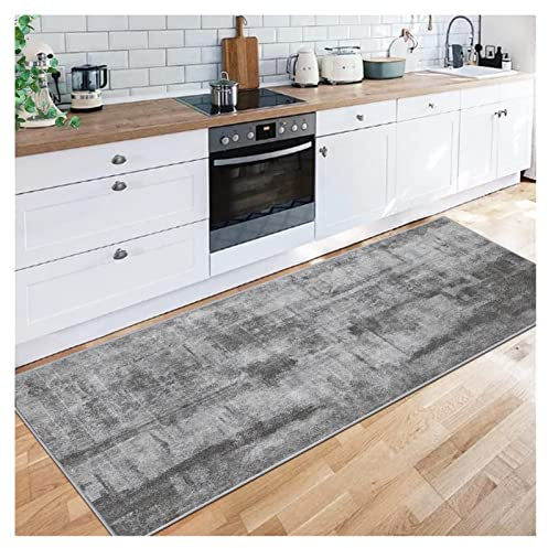 Siunwdiy Läufer Flur rutschfest 40X180CM,Teppich läufer Flur Grau rutschfest Küchenteppich Vintage Waschbar Meterware Schlafzimmer Korridor Teppich Lang, Länge Anpassbare