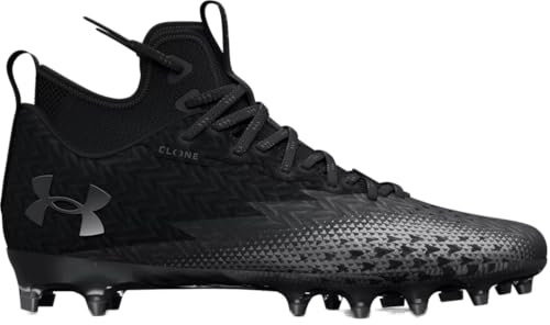 Under Armour Spotlight Clone 3.0 MC Mens Football Cleats Black-Metallic Silver