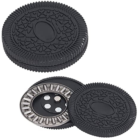 Magnetisches Metall-Fidget-Spielzeug, Haptische Münze, Angst-Slider, Stressabbau-Spielzeug, Hand-Slider, Fidget-Clicker-Slider, EDC-Schreibtischspielzeug für Erwachsene, Freund (Schwarz)
