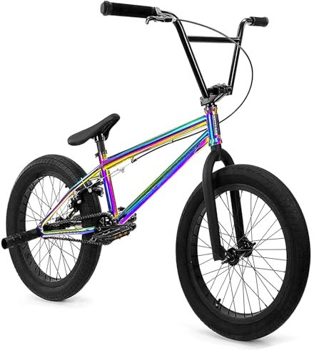 Elite BMX Bicycle 18, 20 & 26 BMX Bike - Freestyle BMX Bike All Models Come with 3 Piece BMX Crankset (20, Oil Slick)